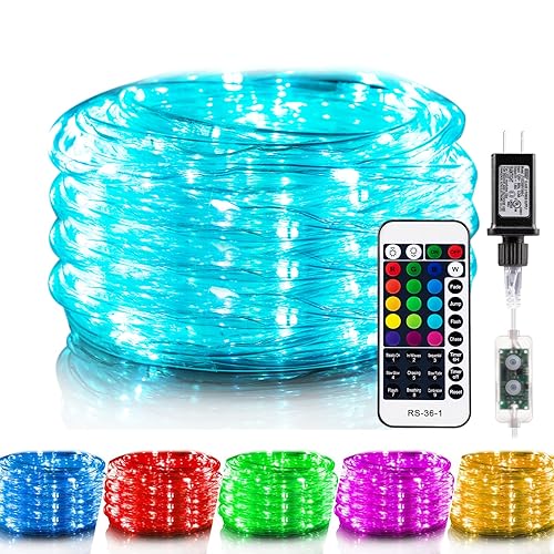 Minetom Color Changing Rope Lights Outdoor, 33FT 100 LED String