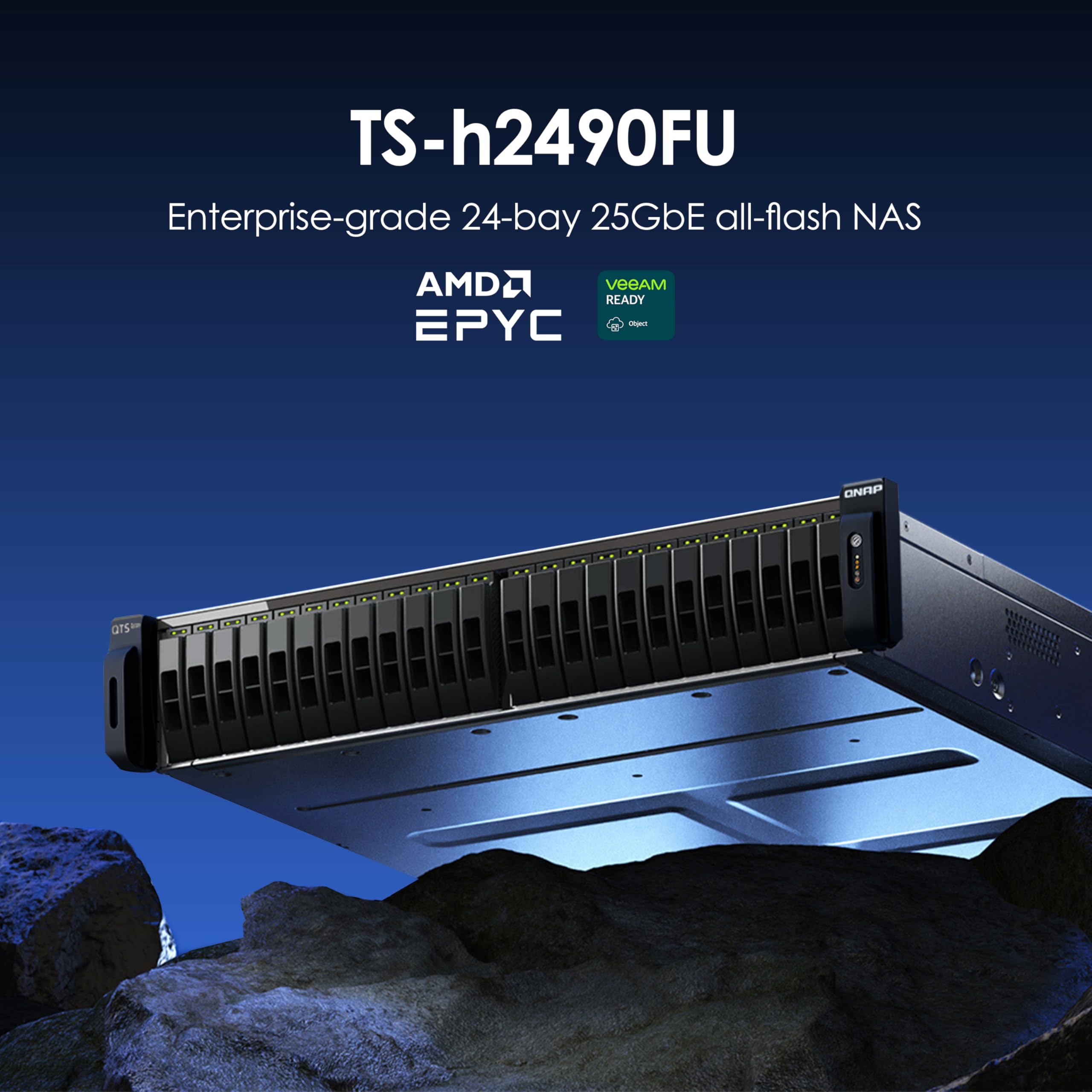 Amazon.com: QNAP TS-h2490FU-7302P-128G 24 Bay Dual Node NAS with