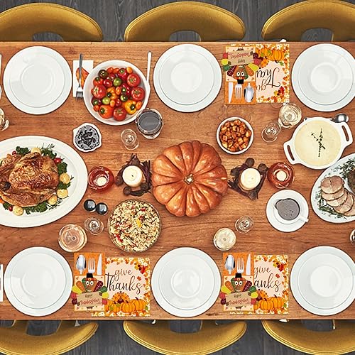 Miniatura 4 de El juego de 60 cubiertos de Acción de Gracias incluye 20 soportes para cubiertos de pavo y 40 servilletas de Acción de Gracias, decoración de mesa