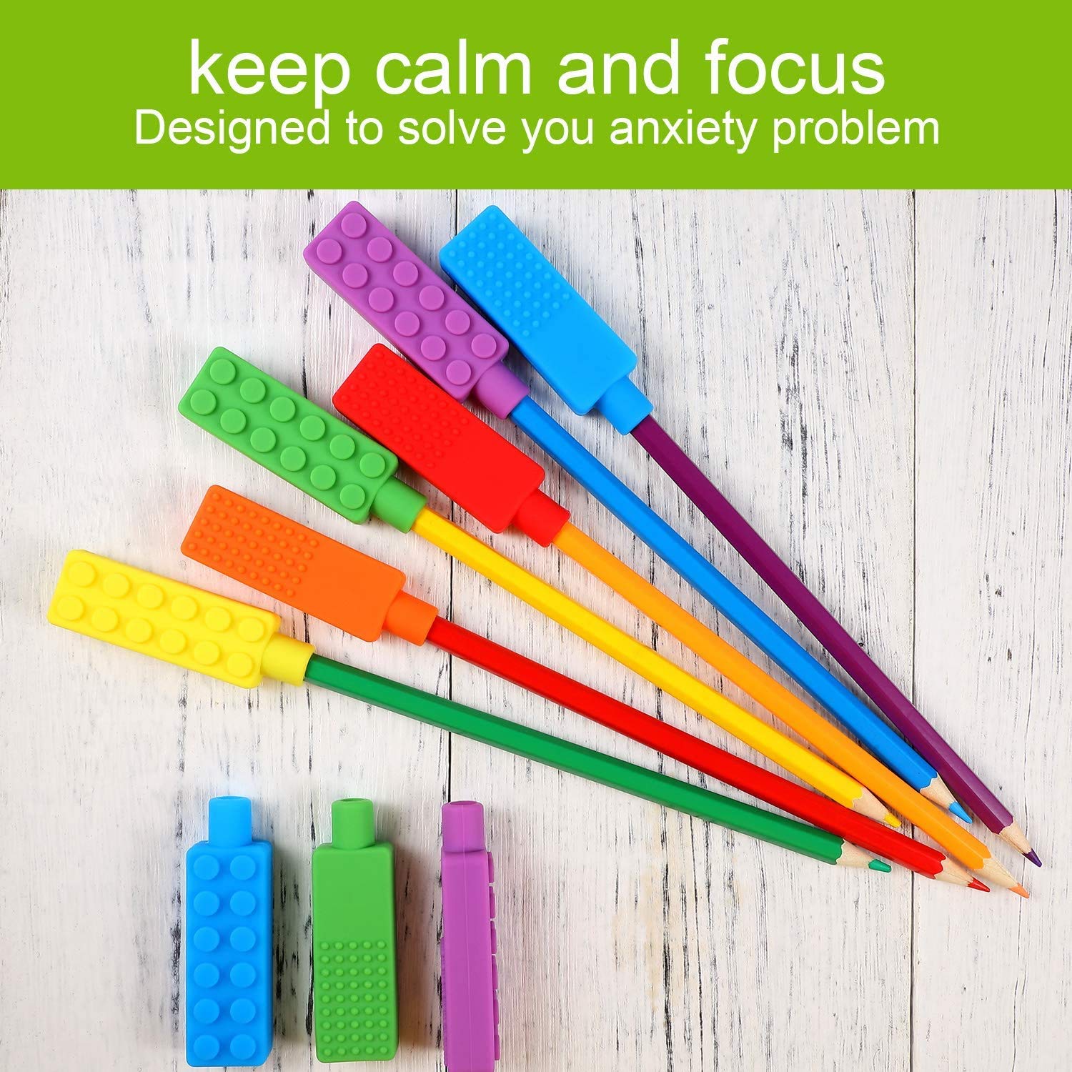 4 Stylos à Mâcher En Silicone - Jouet Sensoriel Pour Enfants (Autisme, TDAH, Dentition) - 14