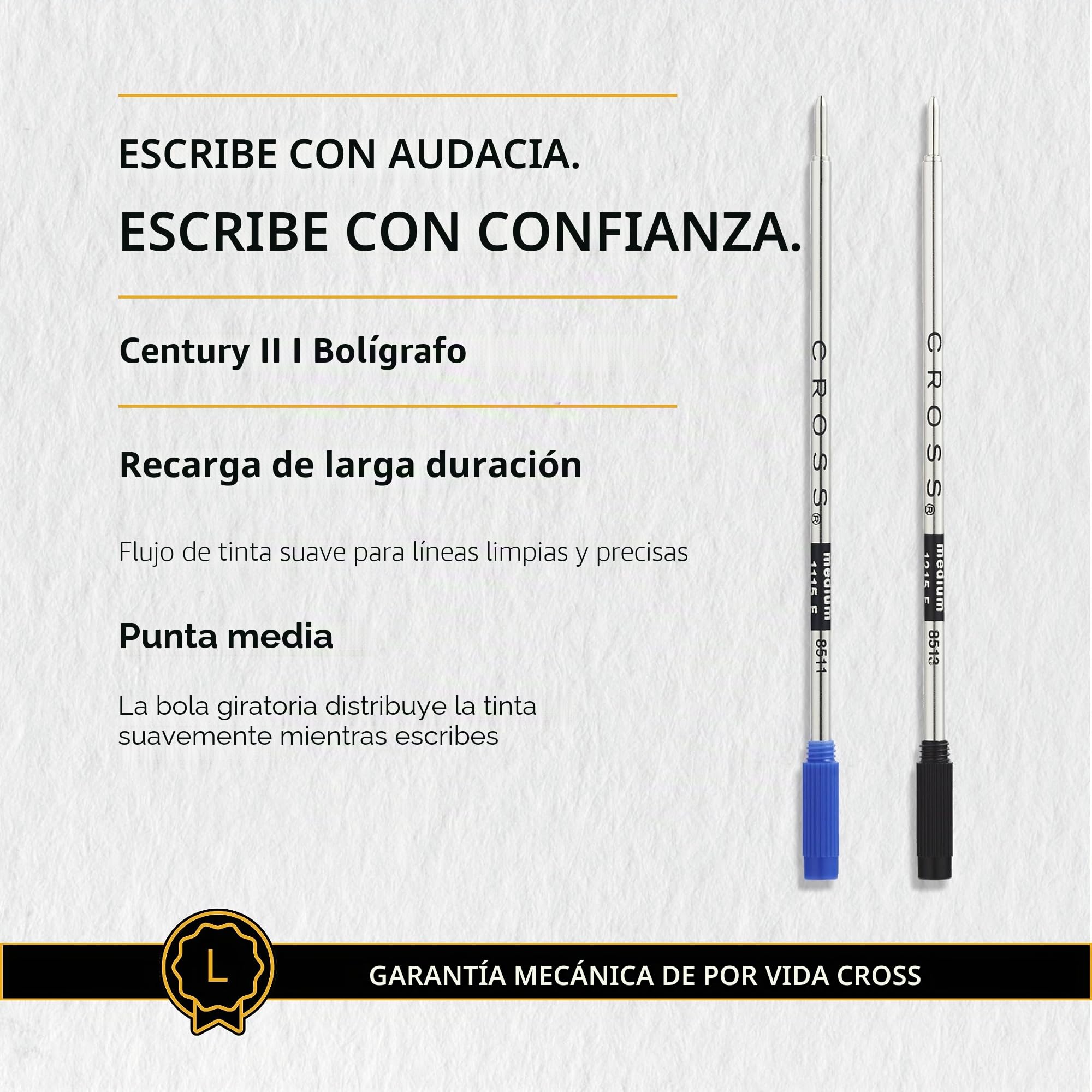 Cruz del siglo II Medallista bolígrafo Chrome con el accesorio de oro Ref 3302WG