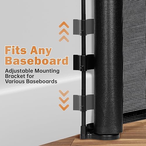 Miniatura 8 de Puertas retráctiles para bebés de 236 pulgadas para perros, extra anchas, puerta de seguridad para mascotas de 42 pulgadas de alto con tiras