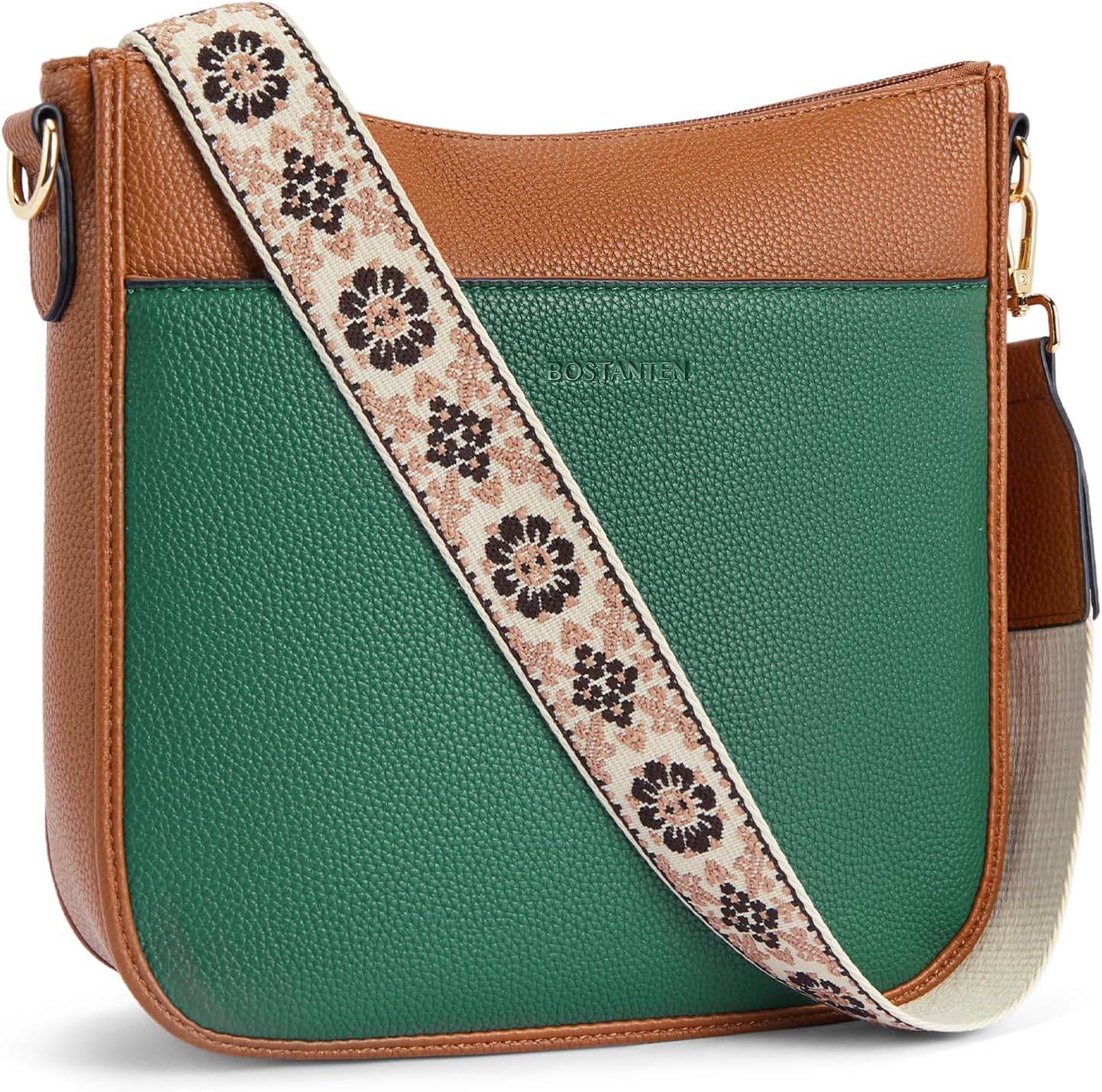 BOSTANTENCrossbody Bags for Women Trendy Vegan Leather Hobo Purses Shoulder Handbags With Wide Shoulder Strap