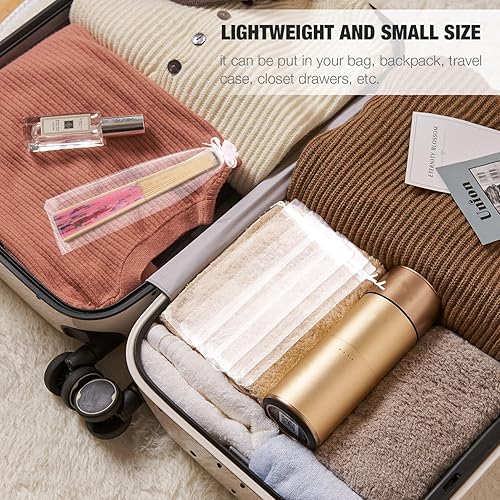 Miniatura 4 de Ventiladores de mano, bolsas transparentes para dulces, bolsas de malla, 50 unidades, con cordón, bolsa de organza para ventiladores, bolsas con