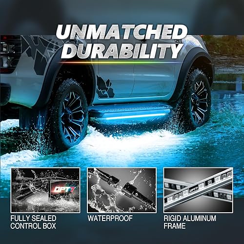 Miniatura 7 de OPT7 Kit de luz interior y bajo brillo con control de aplicación para automóvil, camioneta, autocaravana, luces LED de neón para exteriores, modos