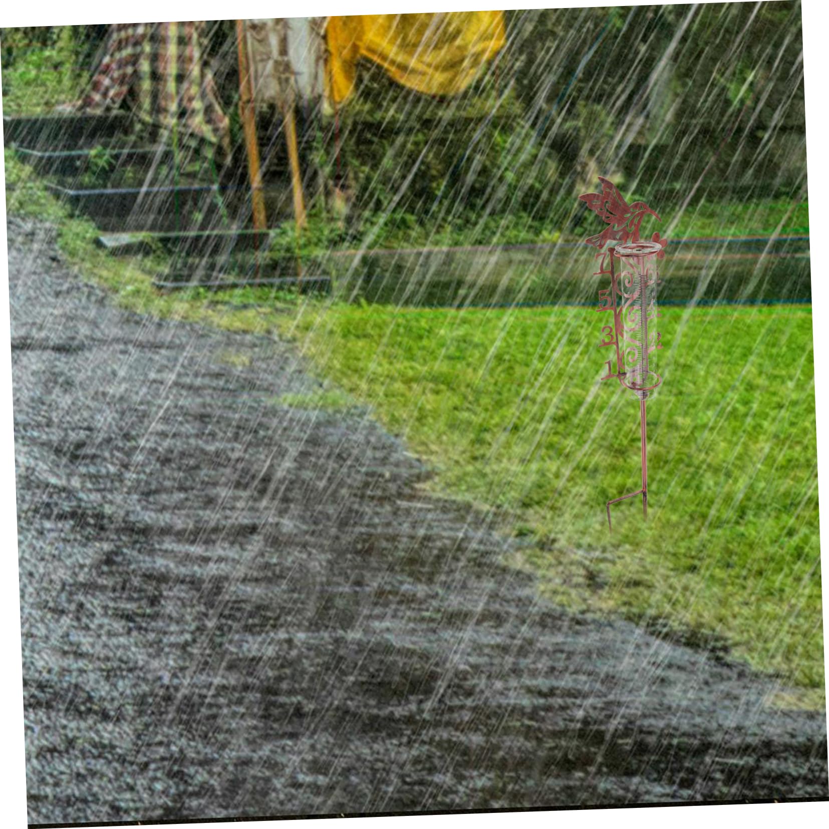 iplusmile 5stücke Outdoor Regenmesser Mit Metallpfahl Dekorativer Digitaler Regenmesser Für Garten Installieren Präzise Messung Für Garten Und Terrasse Kapazität