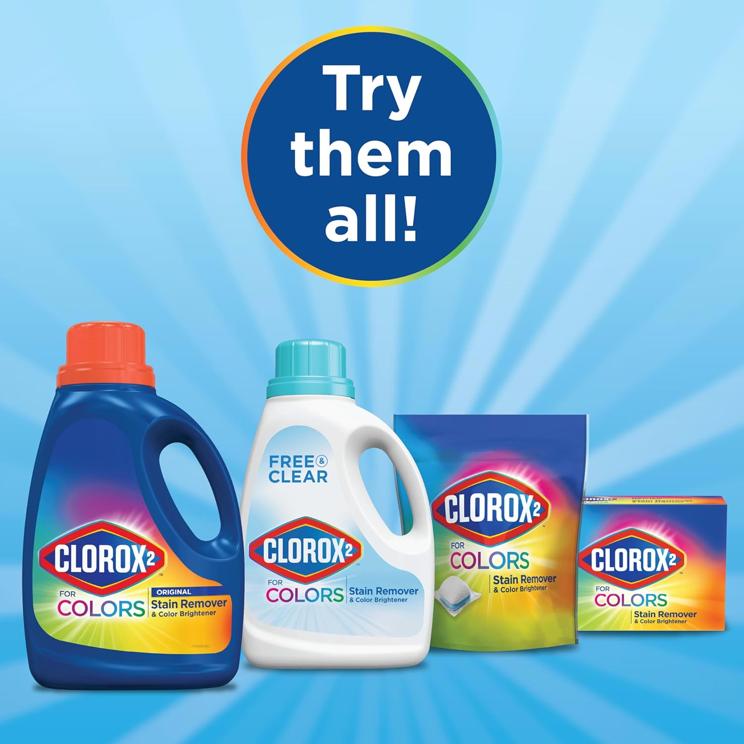 Clorox 2 for Colors Stain Remover and Laundry Additive, Original, 66 Fluid Ounces (Pack May Vary)