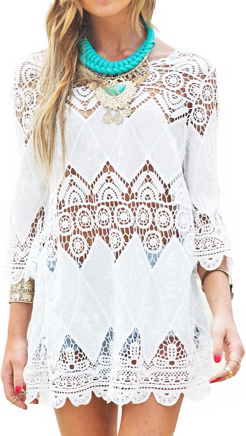 DXNONA Beach Swimwear Cover up Dress