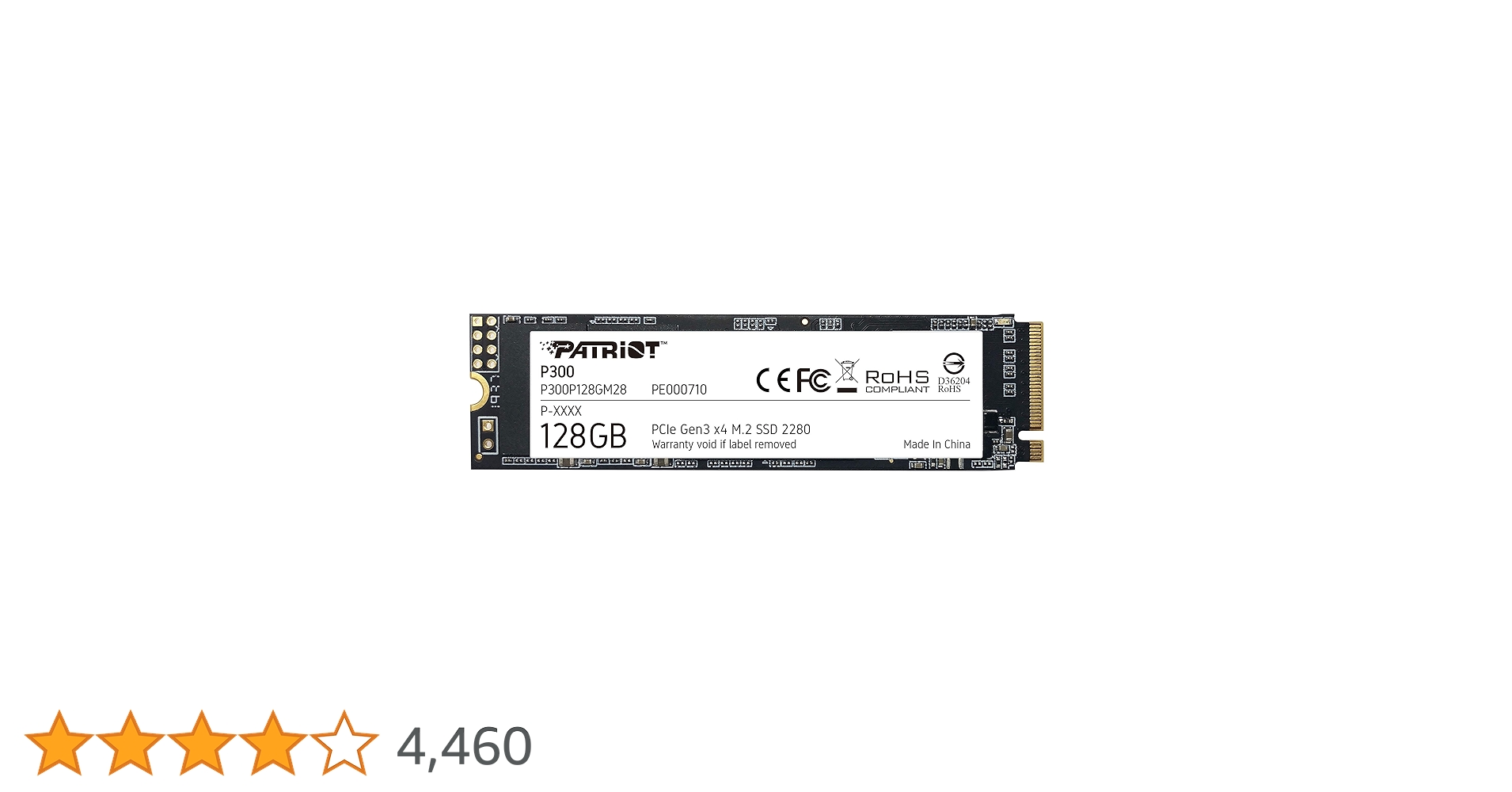 Amazon | Patriot Memory P300 128GB M.2 SSD 2280 NVMe PCIe