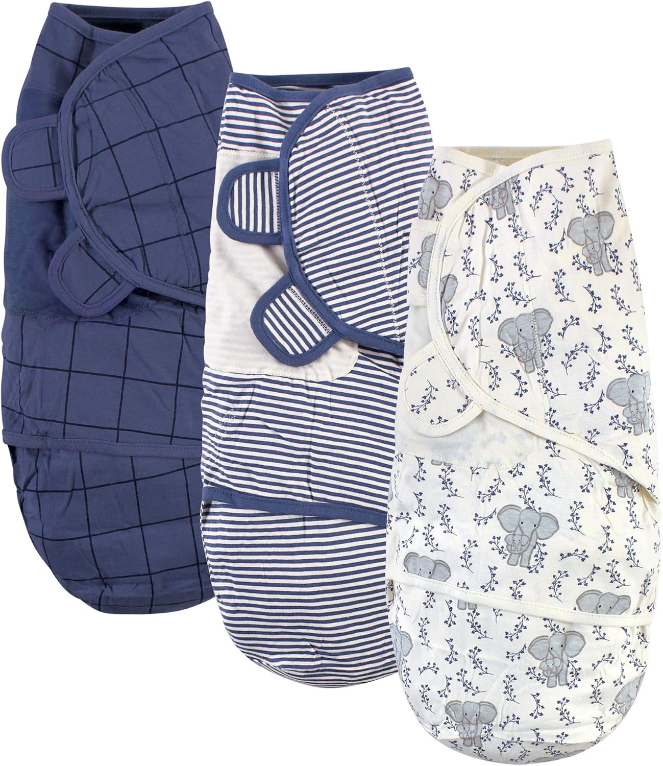 Touched by Nature Unisex Baby Organic Cotton Swaddle Wraps, Botanical, 0-3 Months