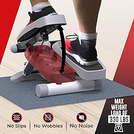 Nordic Lifting Mini Stepper & Stair Climber - White - Compact Fitness Stepper w/Resistance Bands, LCD Monitor, 330LB Weight Limit - Home Leg & Thigh Workout Machine
