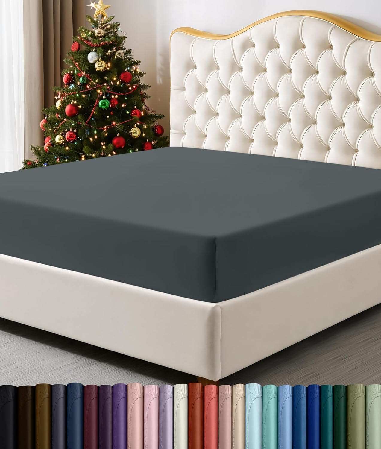 Utopia Bedding Queen Fitted Sheet - Deep Pocket Soft Microfiber - Shrinkage and Fade Resistant - Grey