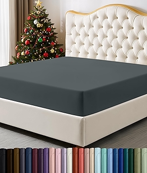 Utopia Bedding Queen Fitted Sheet - Deep Pocket Microfiber, Grey