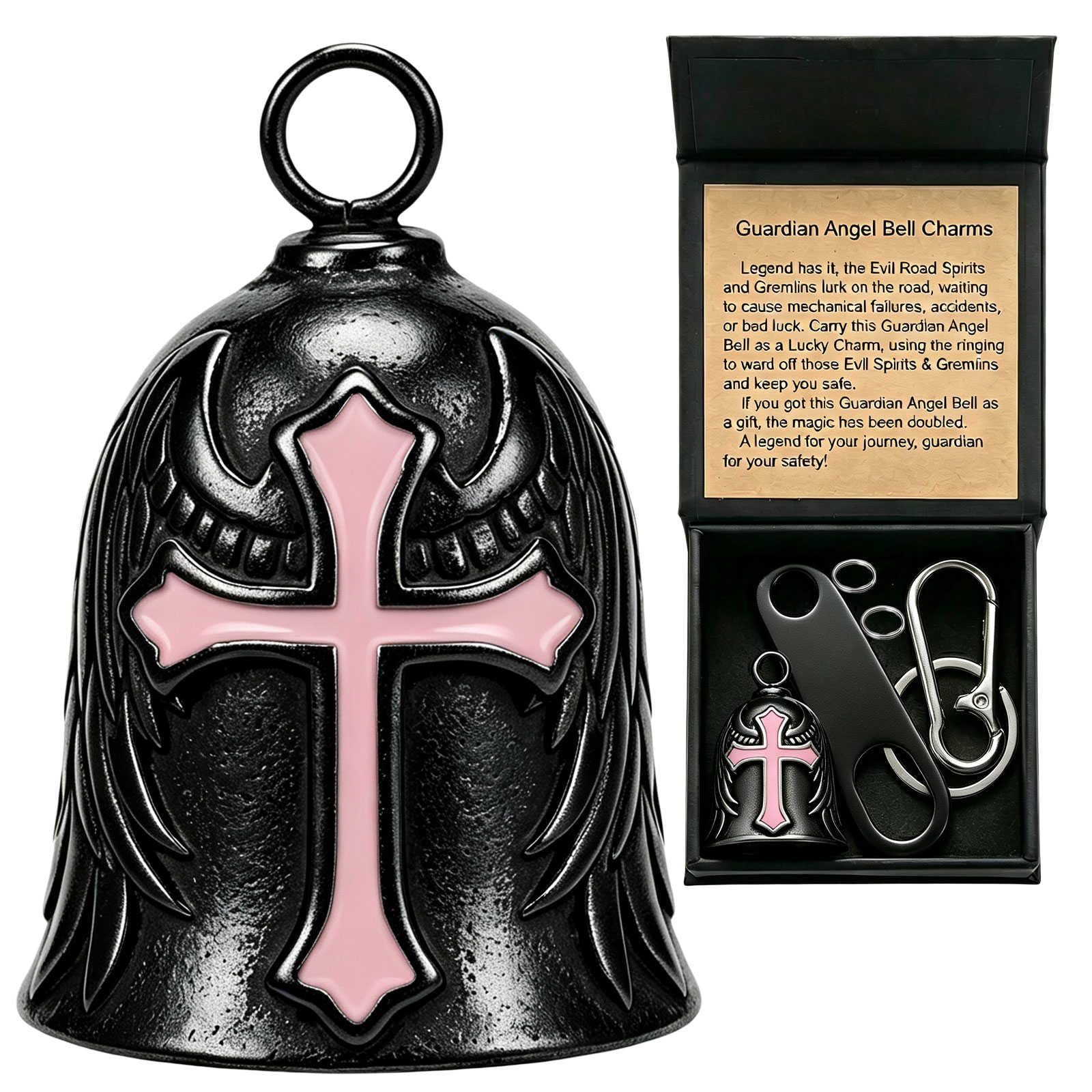 Motorcycle Bell Guardian Angel Gremlin Lucky Charm Gift For Riders