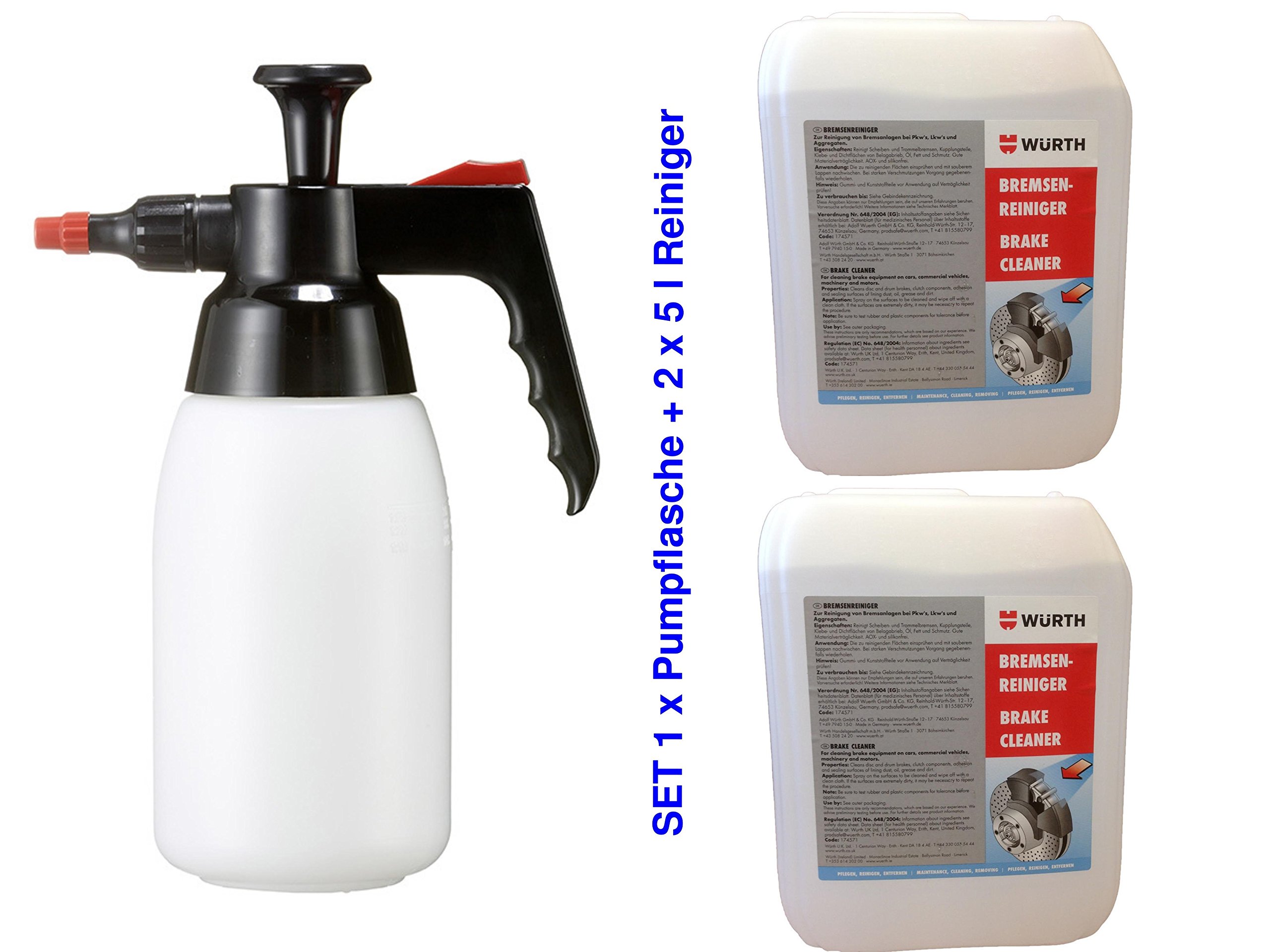 Set Würth 2 x 5 l Frein Bouteille Spray nettoyant + 1L kläger professionnel pression Vaporisateur à pompe