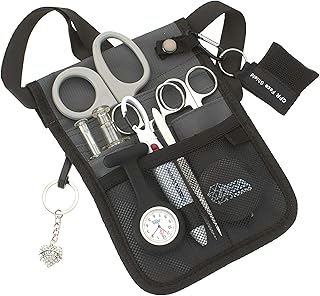 ASA TECHMED Medical Belt Utility Kit, Nurse Pro Pack Pocket Organizer Pouch Hip Bag | EMT, CNA, NP, PA, Student, Nurse Kit (Grey)