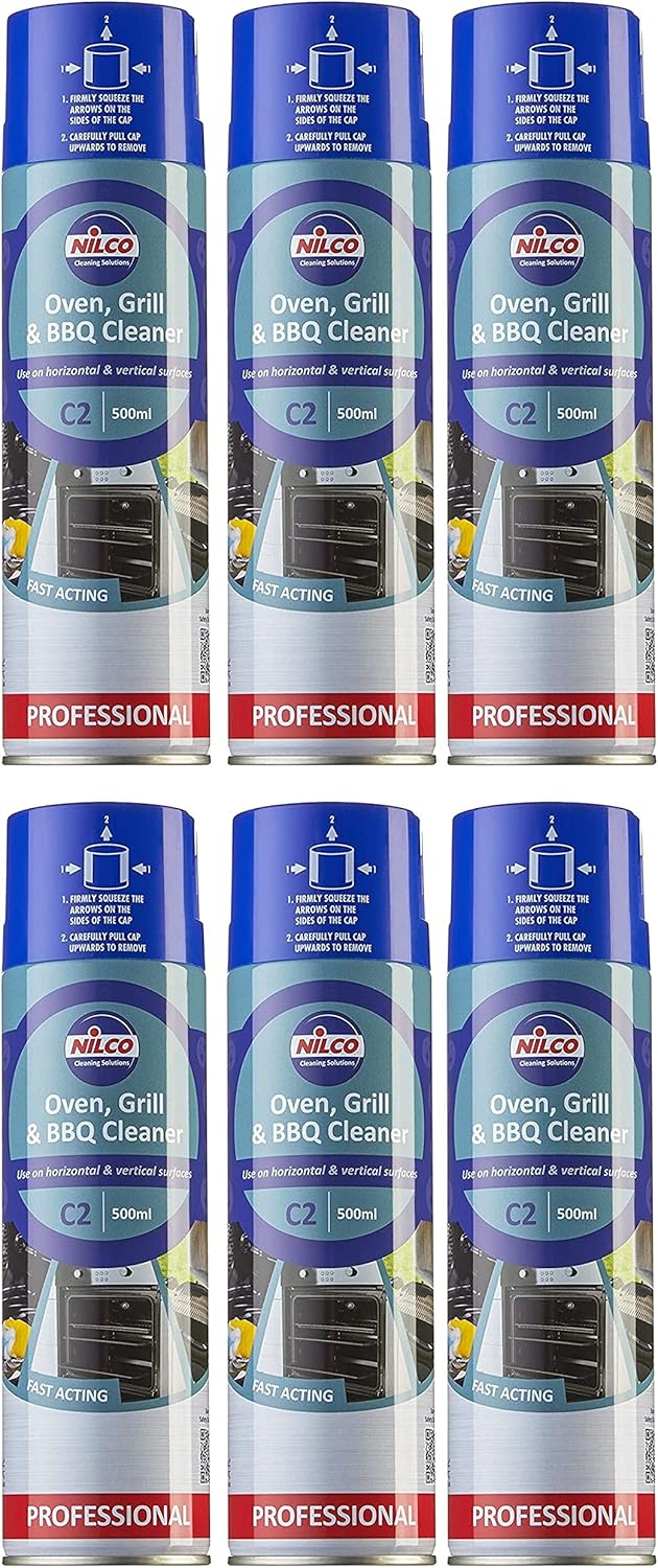 Nilco Set of 6 Oven and BBQ Cleaner Grill Barbecue Cleaning Oven Spray