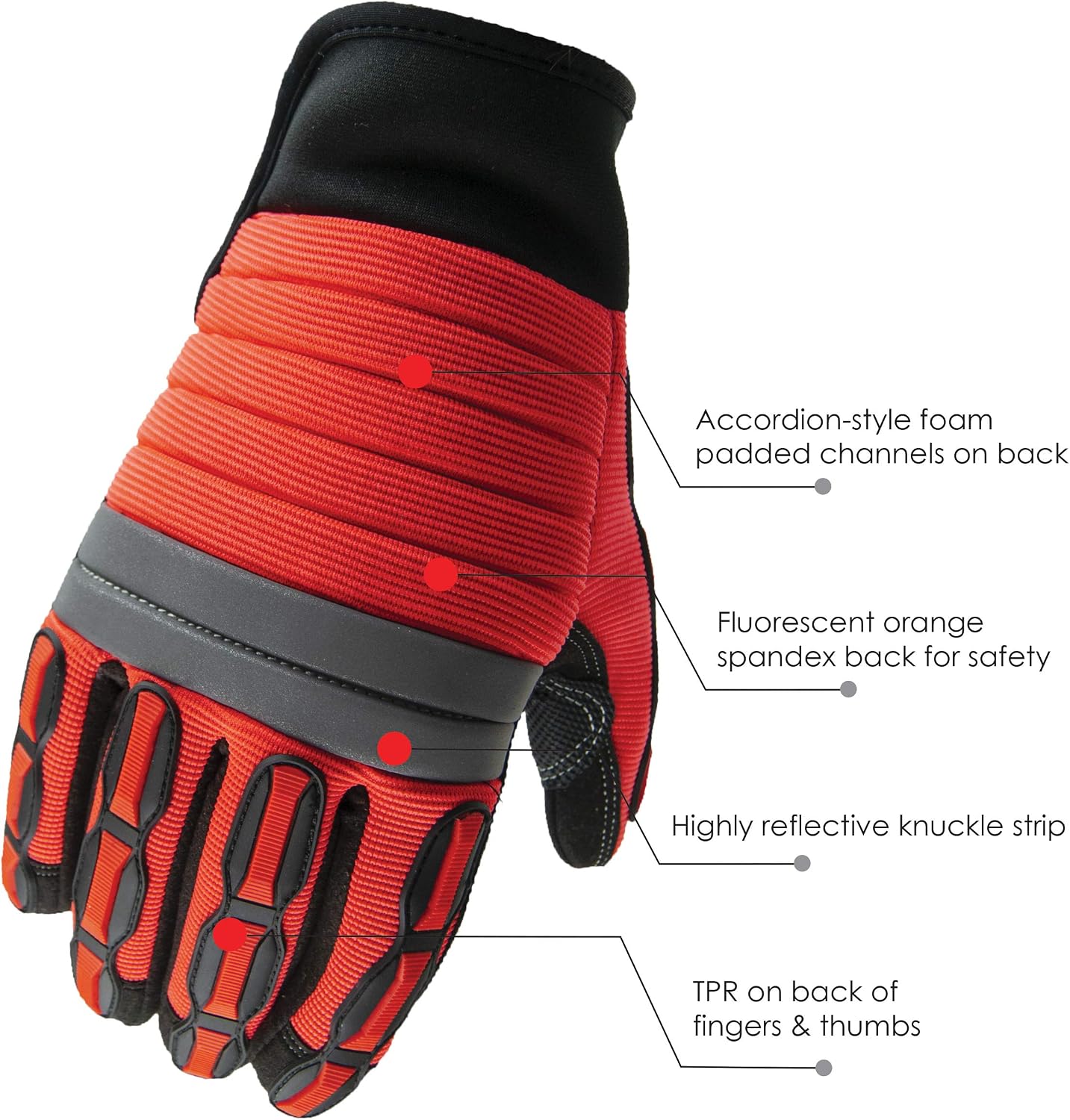 Meta-Miner 488 Hi-Viz Professional Reinforced Palm Mining Glove Black/Orange