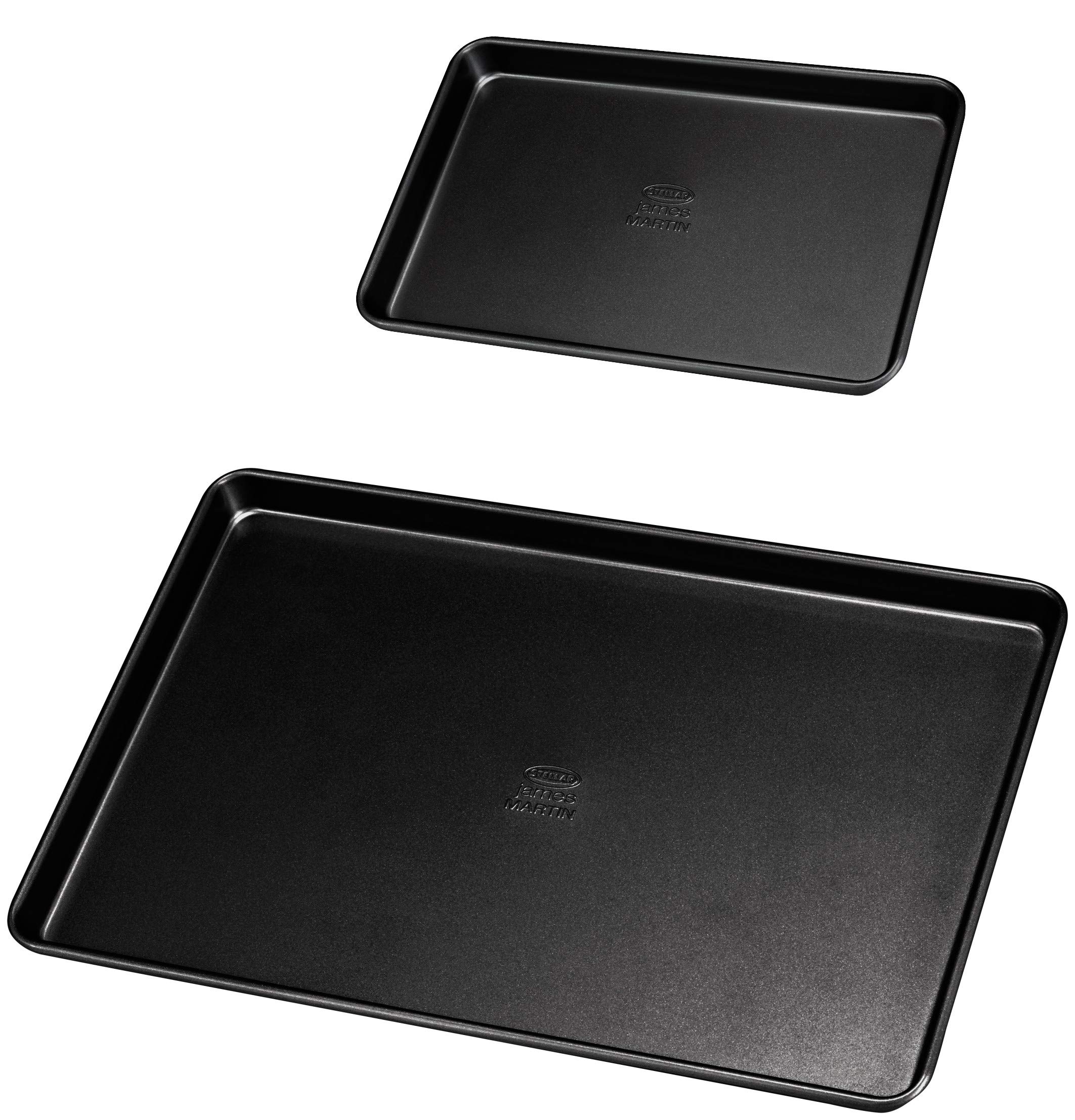 Stellar - James MartinHeavy Duty Non Stick Roasting - Oven Tray Sets (Large + Small Baking Tray Set)