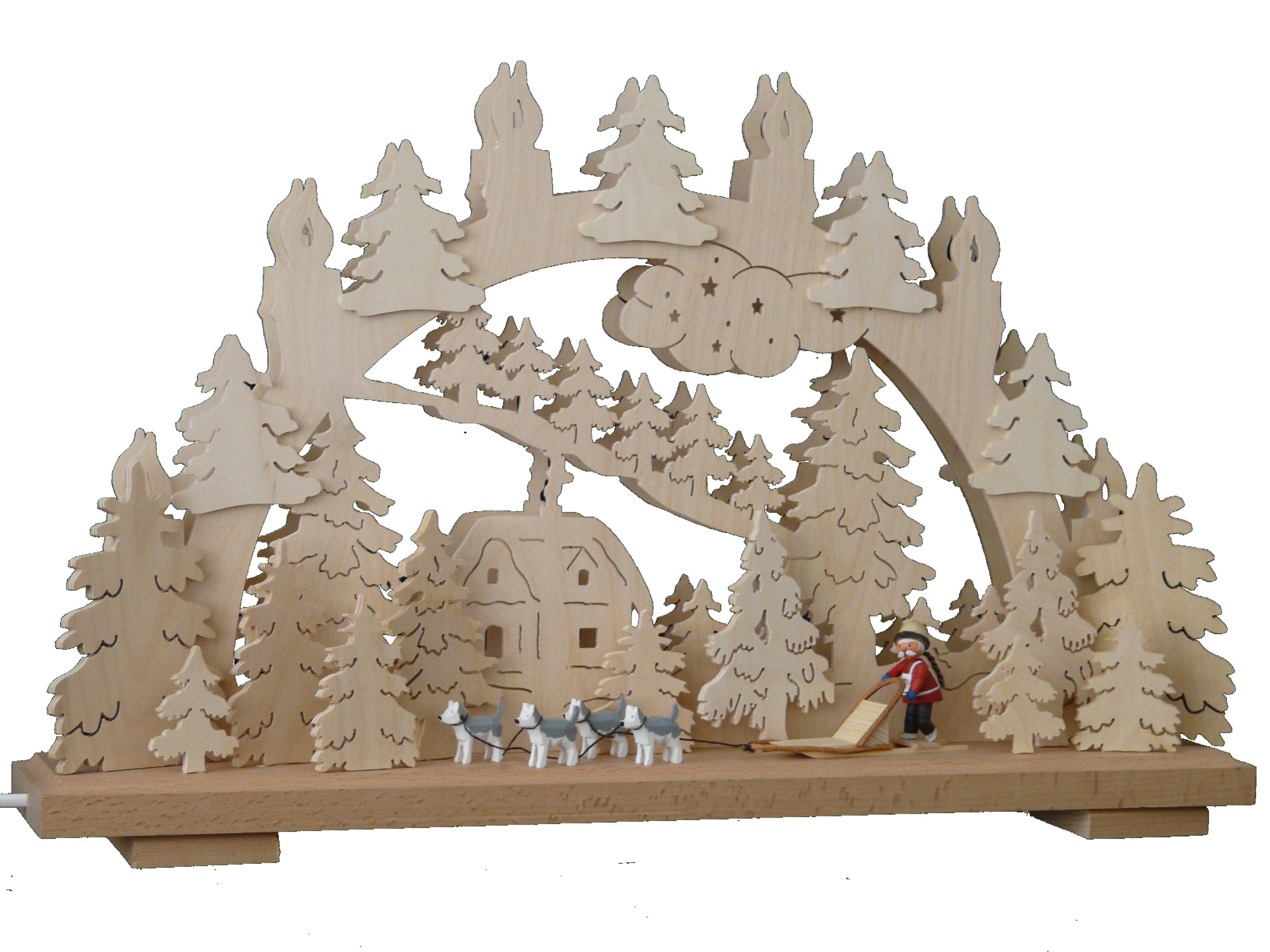 Arche lumineux 3-168 Erzgebirge double décoration bois de table 50 x 30 cm