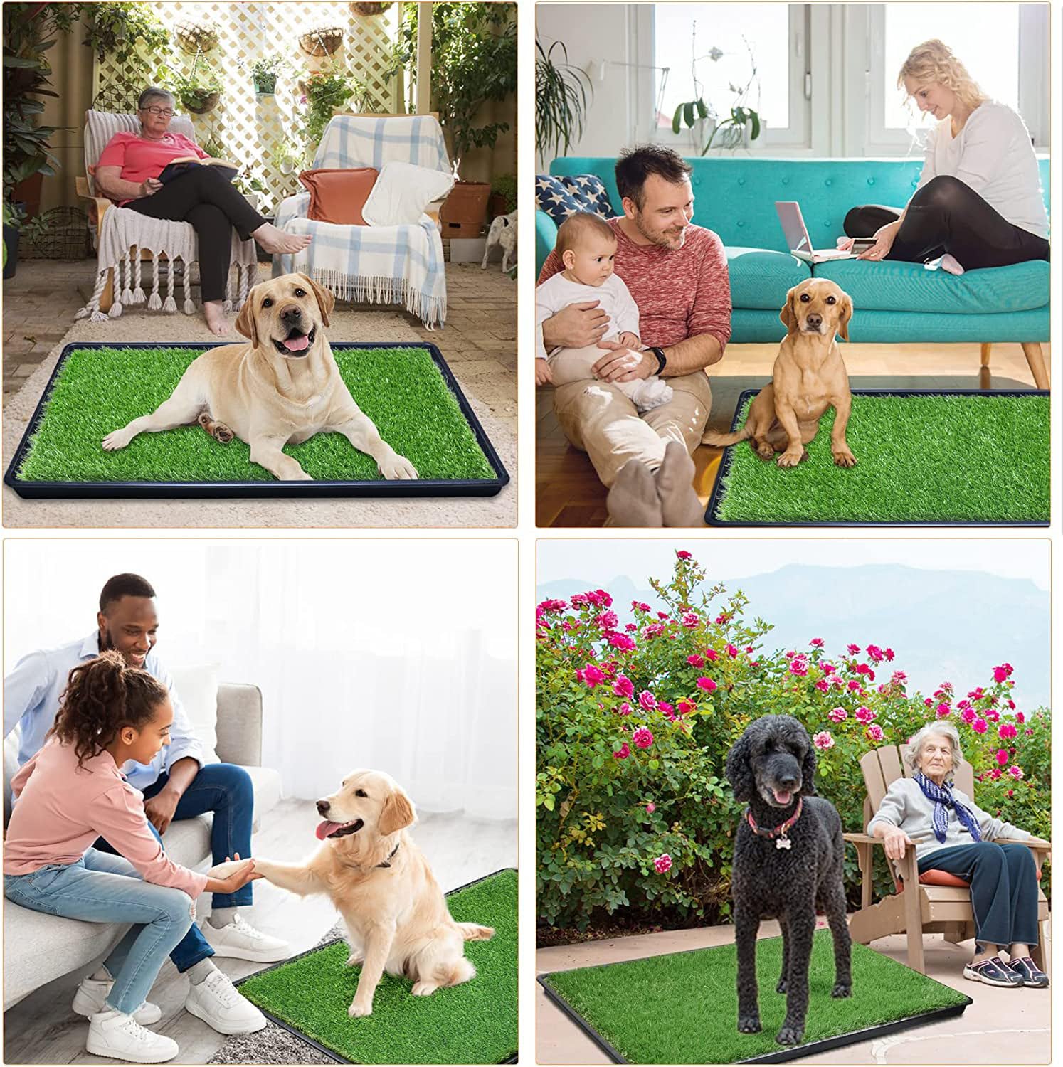 Almohadilla de Entrenamiento de Césped Artificial, 50x80cm, Inodoro para Perros - Sintético e Inodoro para Perros Pequeños y Medianos