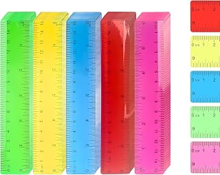 30Pcs 6 Inch Rulers with Inches and Centimeters in Bulk, Plastic Ruler in Assorted Colors, Clear Ruler, Transparent Rulers Bulk for Students Back to School Office Supplies(30Pcs)
