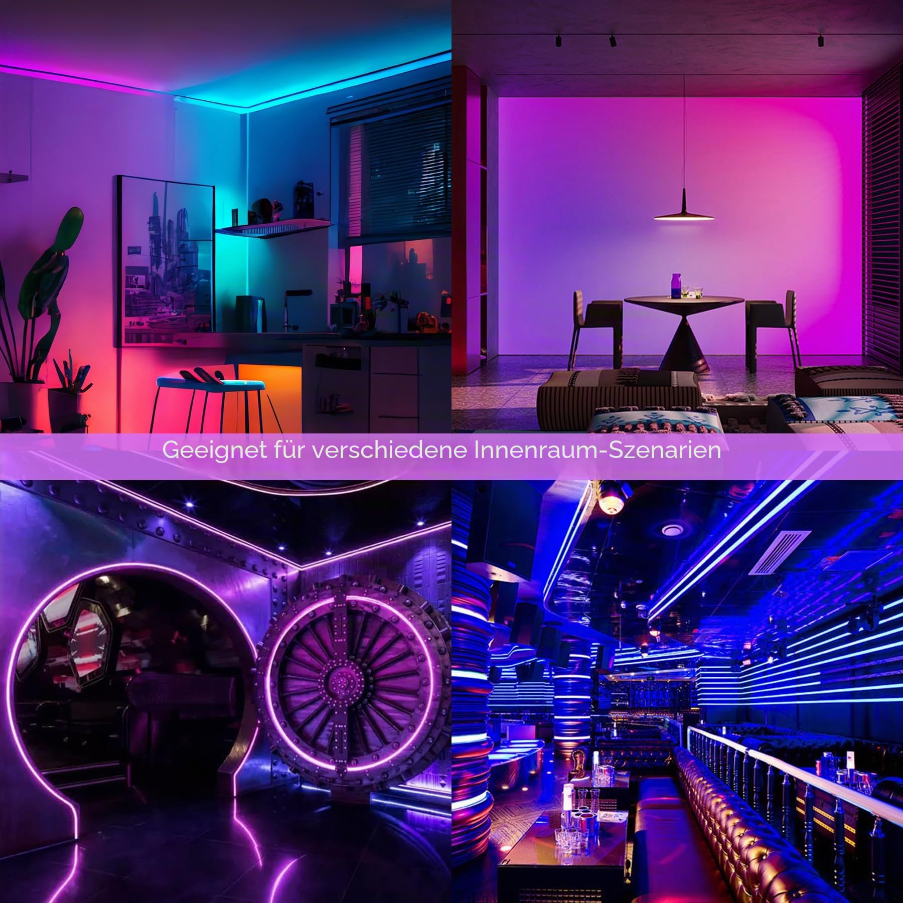 RGB+IC COB LED Streifen 3M, DC24V mit Fernbedienung und Adapter, Silikon LED Seilleuchte, intelligente App Steuerung, Musik Synchronisation für Gaming, Schlafzimmer und Wohnzimmerdekoration