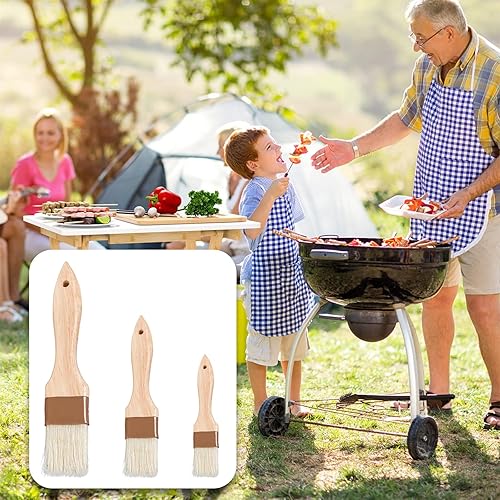 Miniatura 6 de Cepillo de repostería para hornear cocina, mango de madera dura, cepillo para untar aceite, barbacoa, salsa de parrilla, adobo