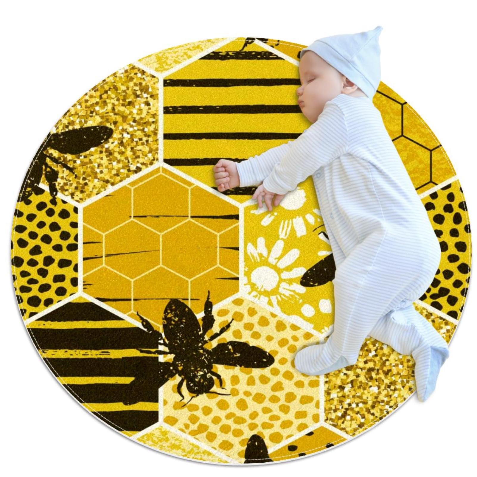 Tapis de sol géométrique abeille pour sécuriser la chambre d'enfant