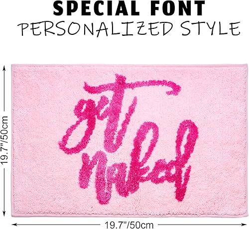 Miniatura 2 de BARUN Alfombra de baño Get Naked, alfombra de baño rosa, divertida alfombra de baño divertida, alfombra de baño divertida, bonita alfombra de baño