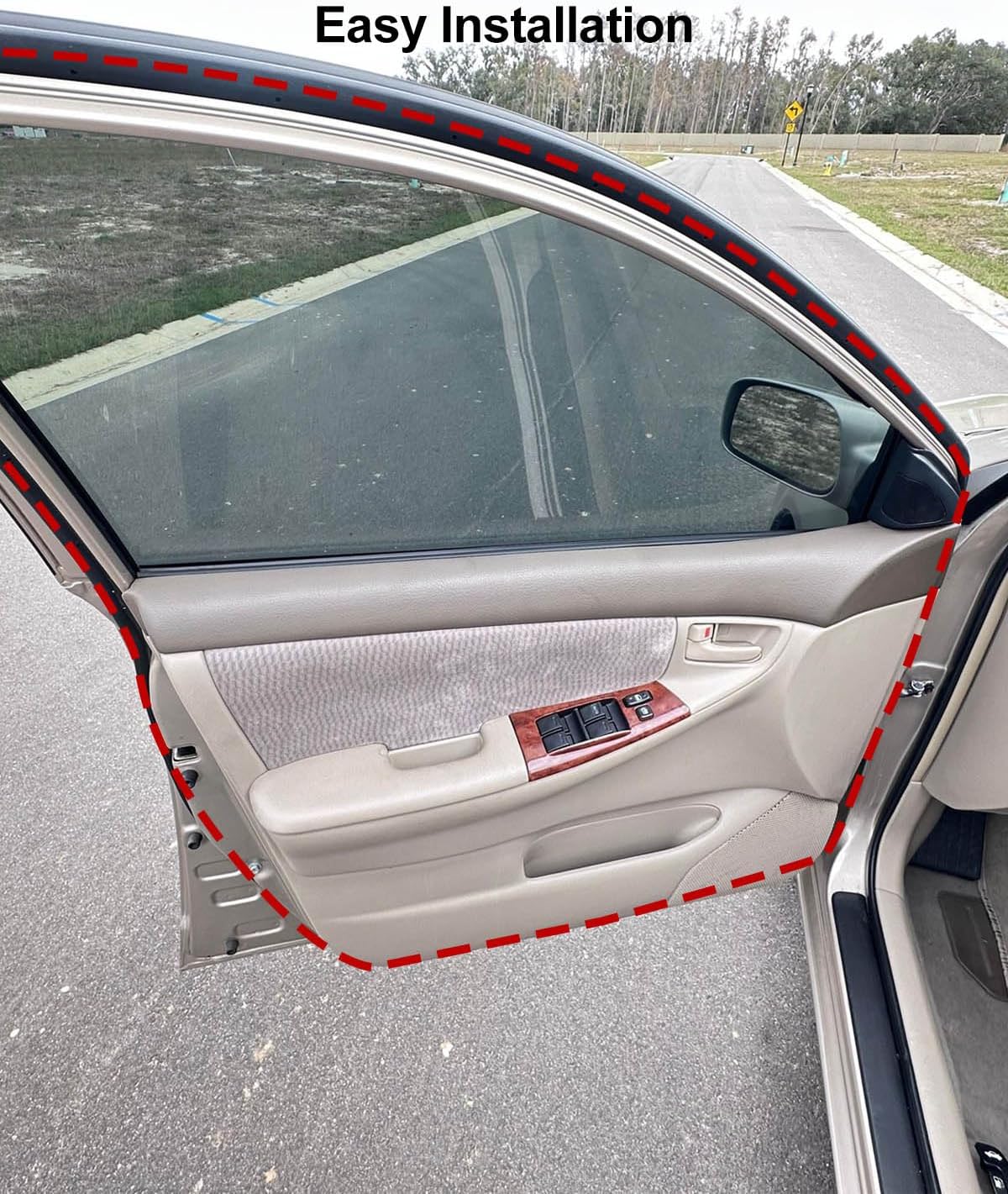 6787202050 Front Rear Door Weather Strip Seal Rubber Fit for Toyota Corolla 2003 2004 2005 2006 2007 2008 Replace 6787102050 6786102100 6786202100, 4Pcs