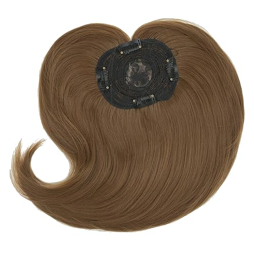Miniatura 5 de IMISSU Extensión larga con clip en la parte superior de la peluca de pelo fino para un volumen suave de pérdida de cabello (marrón mezclado)
