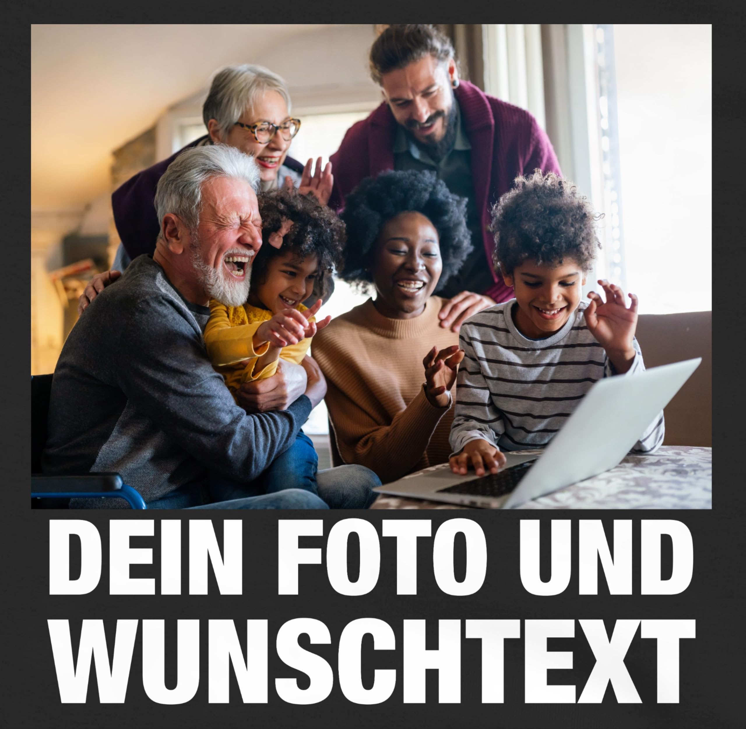 Geschenk mit Namen personalisiert by Shirtracer - Hoodie Herren Pullover Männer - Geschenk mit Bild I eigenem Foto I Name I eigener Text I Wunschtext