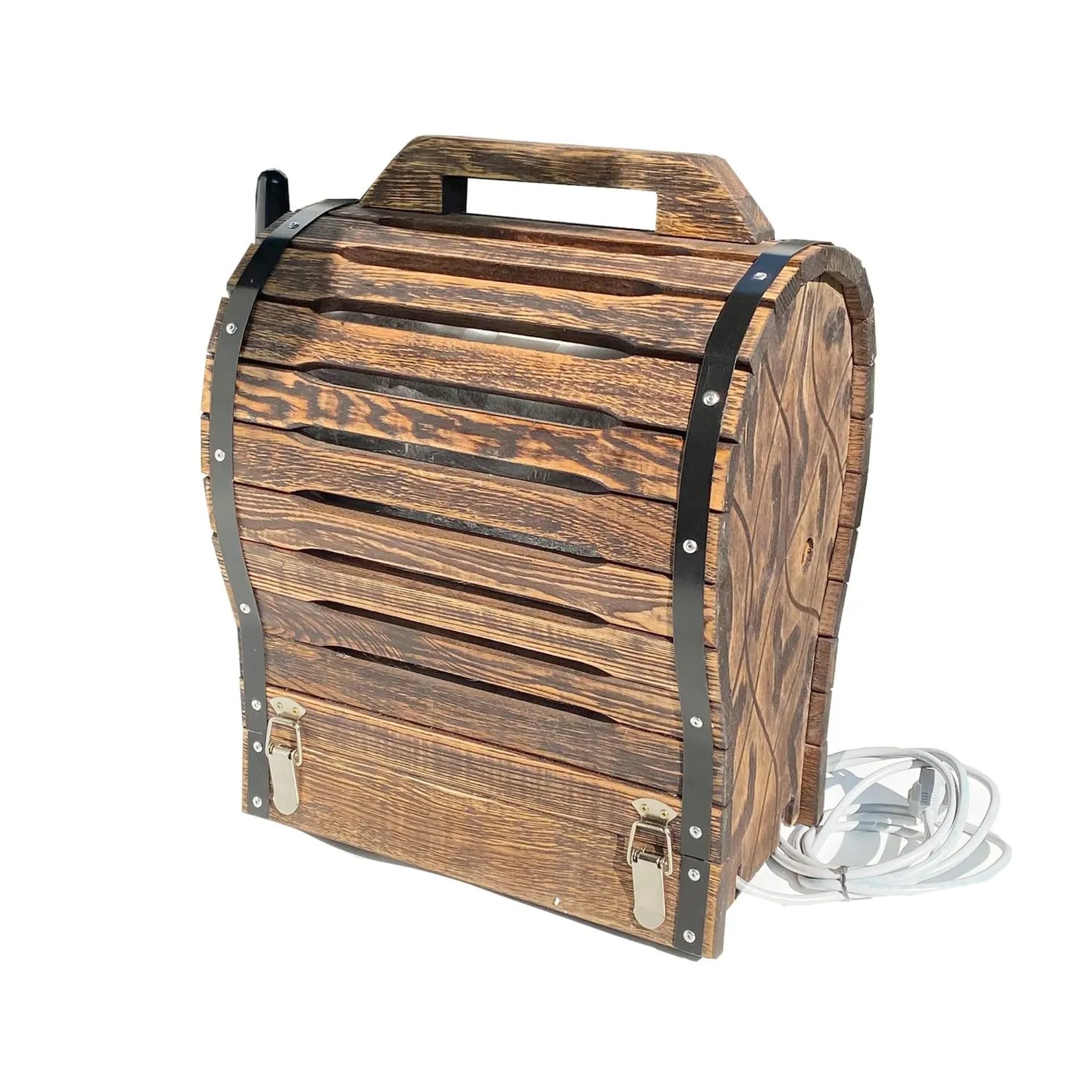 Barril de Madera Rústico para Sistema de Dispensación de Cerveza Jet 30, Cubierta Protectora 380x580x580mm, Fácil Instalación y Estilo Auténtico para Fiestas y Eventos