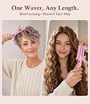 Farery Mini Laveur de cheveux, 1/2 pouce 3 Barrel curling fer pour court & Cheveux longs, chaleur réglable, ondes de sirène profonde & Volume, Crimpeur de cheveux de voyage double tension, rose Sakura