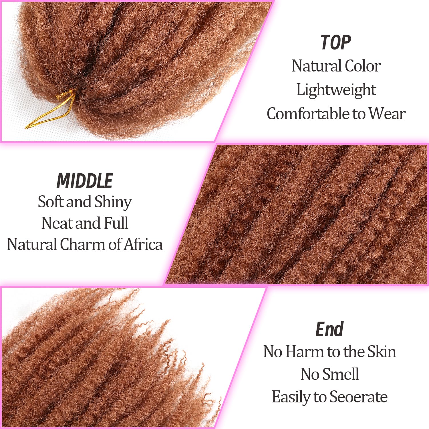 Marley Twist Braiding Hair-18 Inch 90Roots/unfold Soft Marley Twist Hair For Twists 3 Packs Lightweight Cuabn Twist Hair For Black Women(18 Inch 3 Packs, 30#)