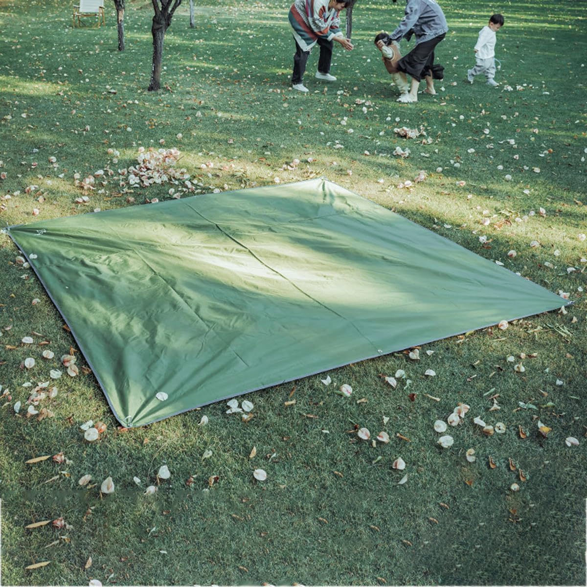 Waterproof Tent Footprint 7x6 FT (220x180cm), 420D Oxford Heavy Duty Camping Ground Sheet Fits 3-4 Person Tents, Includes Stakes & Storage Bag