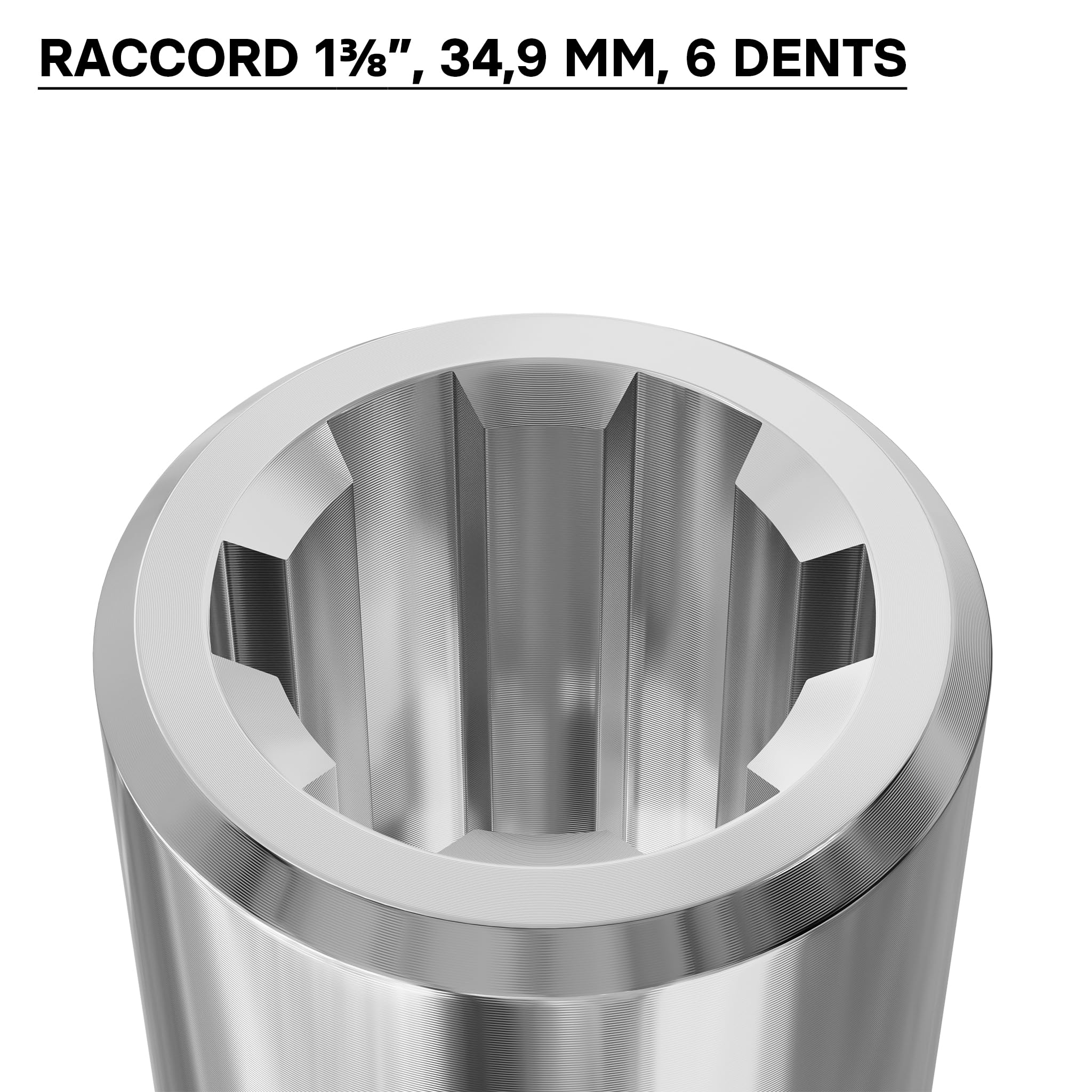 WilTec Manchon pour Arbre de Transmission Arbre cannelé Type B 100 mm 1 3/8" 6 Dents 6 Rainures Tracteur