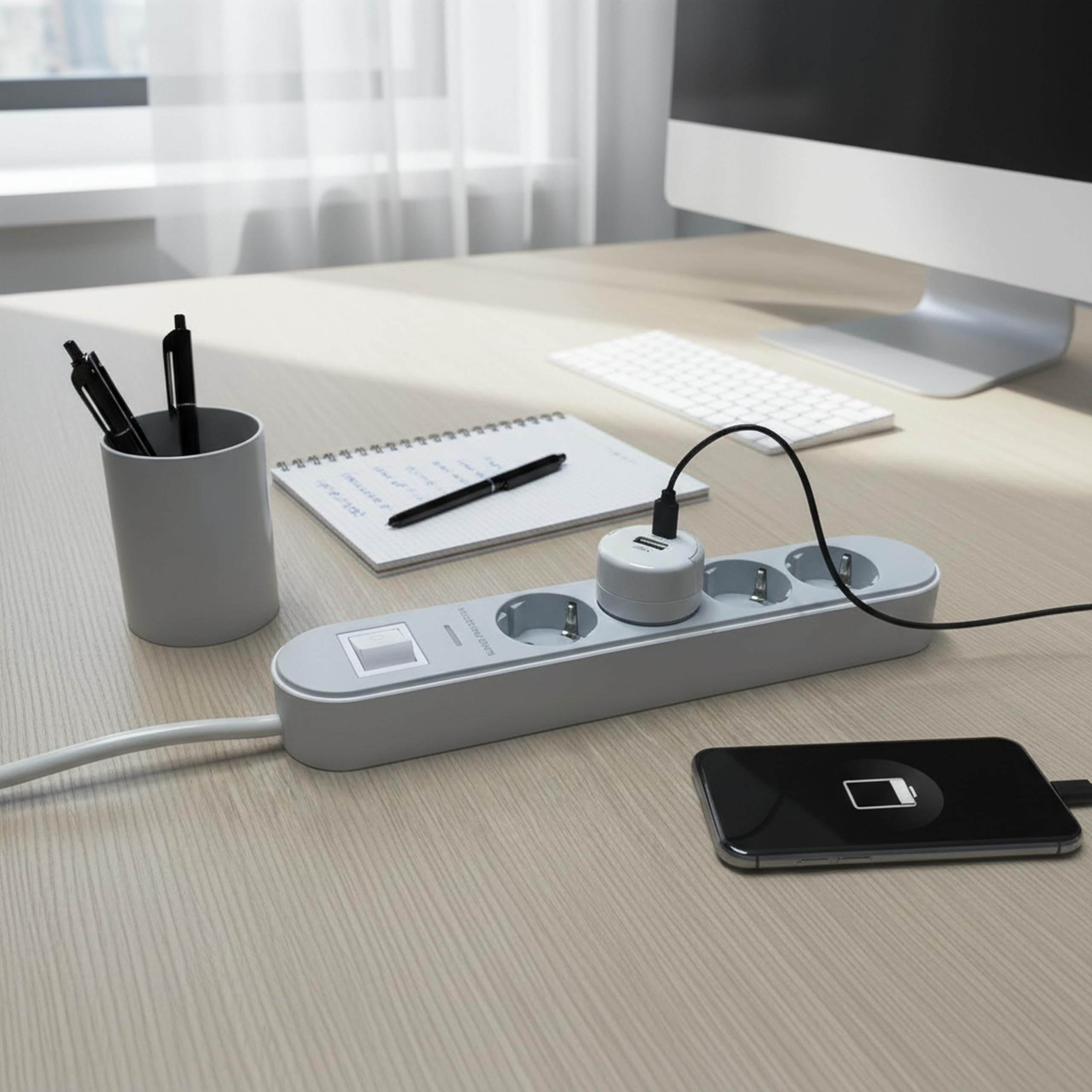 Mini USB Stecker, Netzstecker USB für Smartphones, Smartwatches, Kopfhörer, TÜV Zertifiziert,weiß, 2er Pack