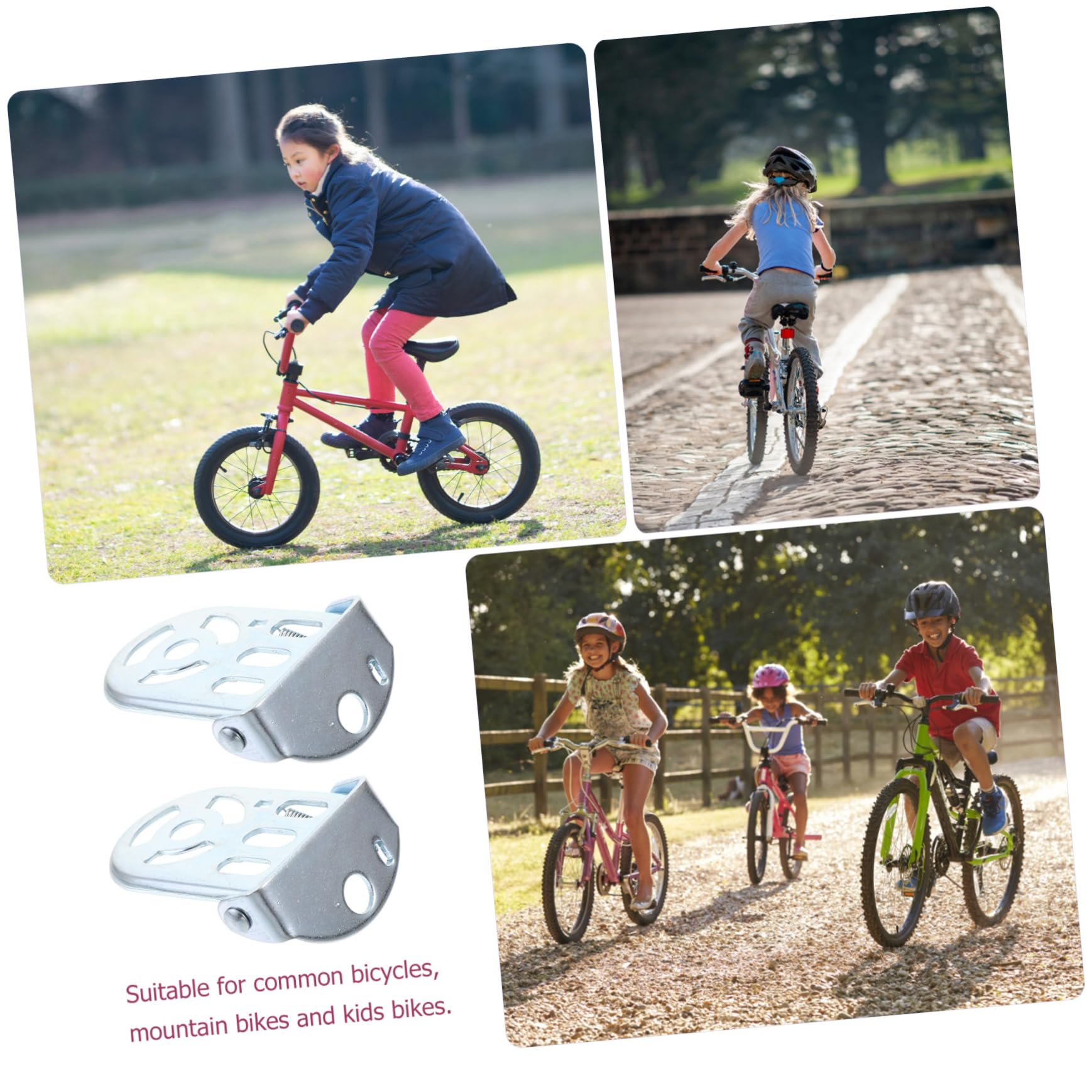 HEALLILY 2pairs Rear Feet Pedals for Foldable Metal Foot Pegs for Comfort and Stability Cycling for Mountain and Road