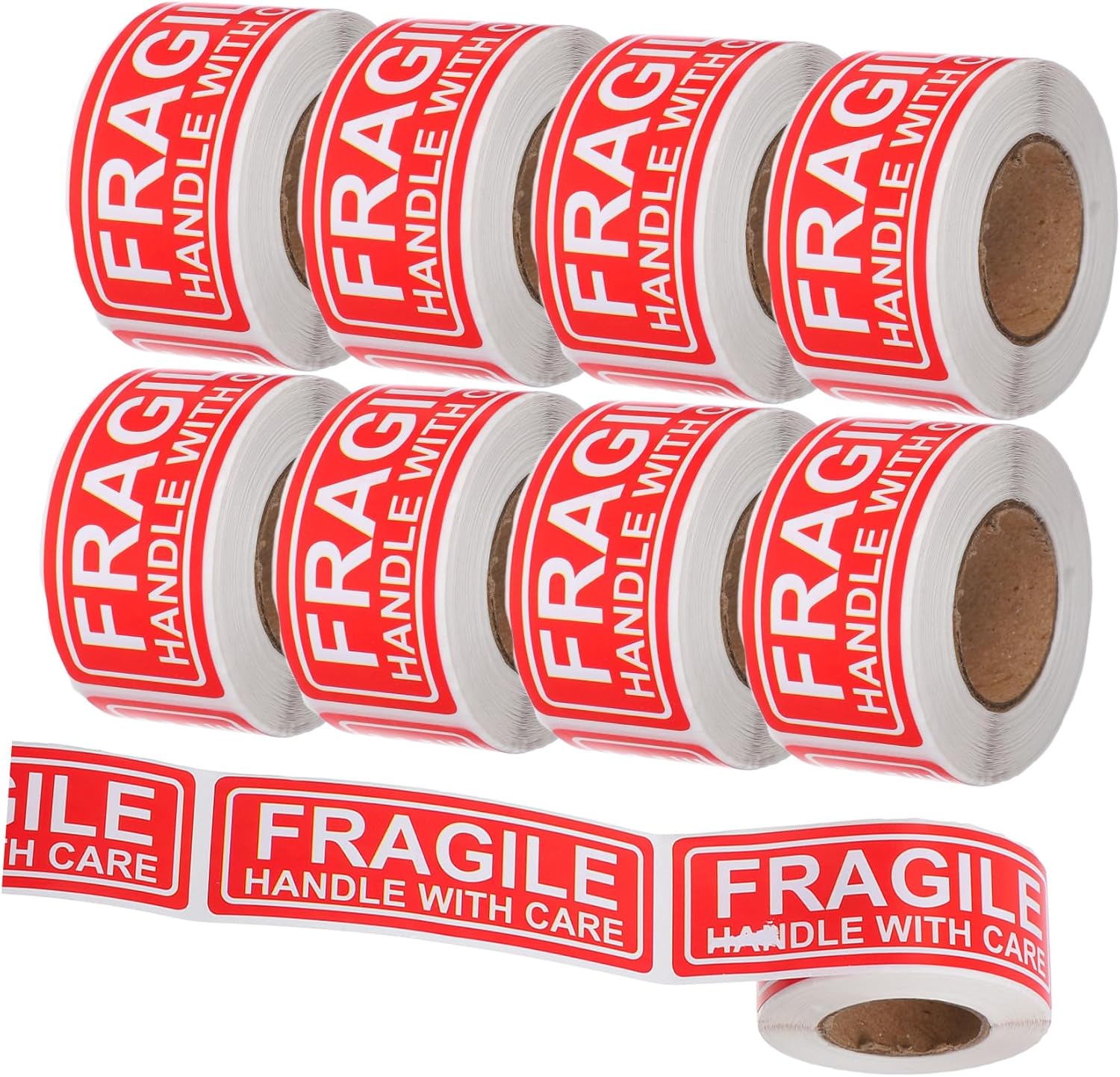 Healeved Fragile Shipping Stickers 25x75mm Small Pack 10pcs Adhesive Handle with Care Warning Labels for Packaging and Moving Boxes