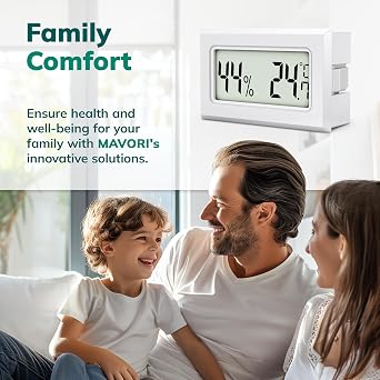 Mini Thermometer & Hygrometer Indoor Digital - 2in1 Indoor Thermometer & Humidity Meter - Professional Temperature and Humidity Monitor for Home - Highly Precise | Pack of 5 (White)