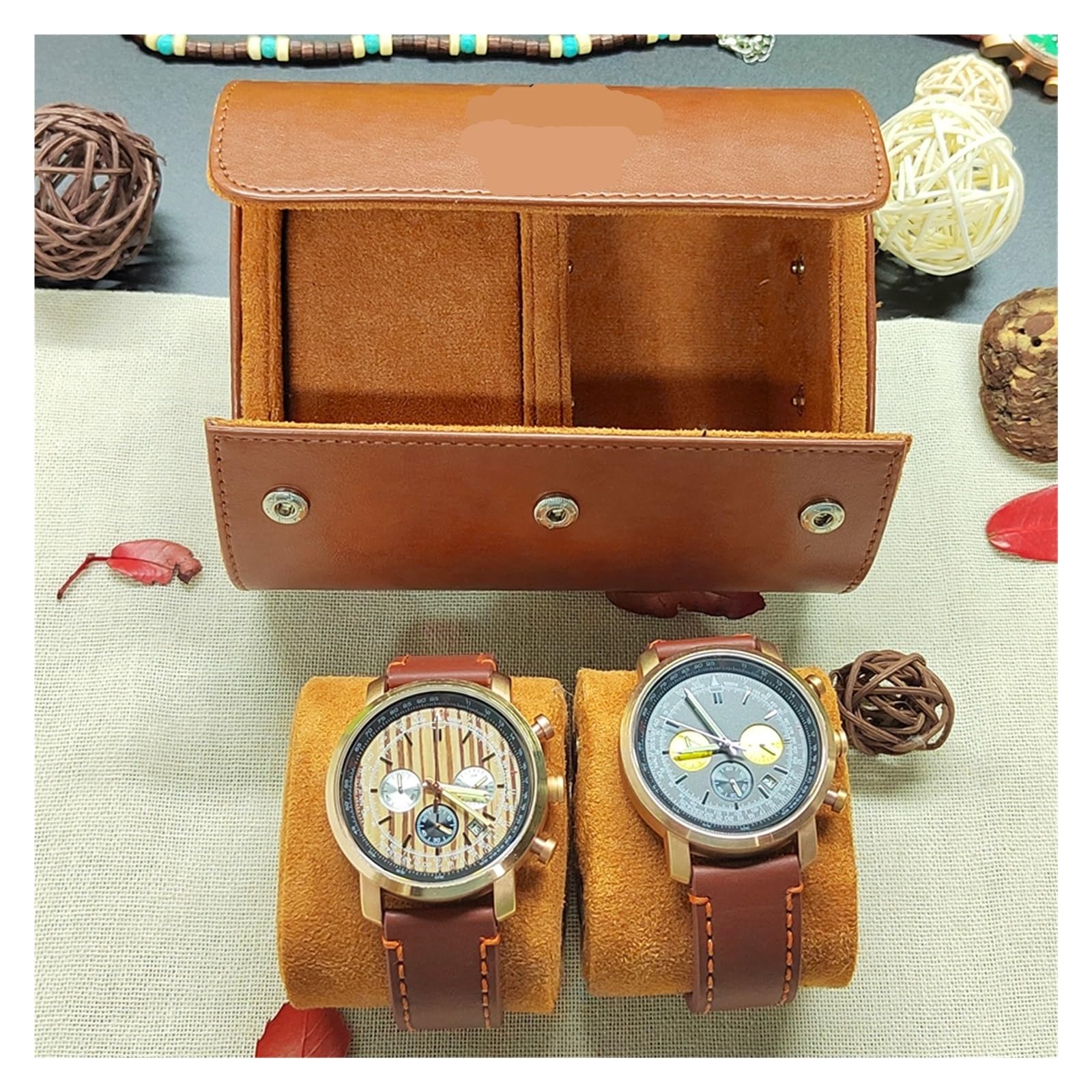 Uhrenaufbewahrungstasche 1/2/3-Slot Uhrenrolle Reiseetui Uhrenetui Leder Uhrenbox for die Reise Herren Gfits Uhren Reiseetuis(3Slot Black)