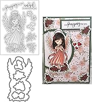 Vista 11 de Juego de sellos y troqueles transparentes de ángel para hacer tarjetas, plantillas de corte para álbumes de recortes, álbum de fotos, papel