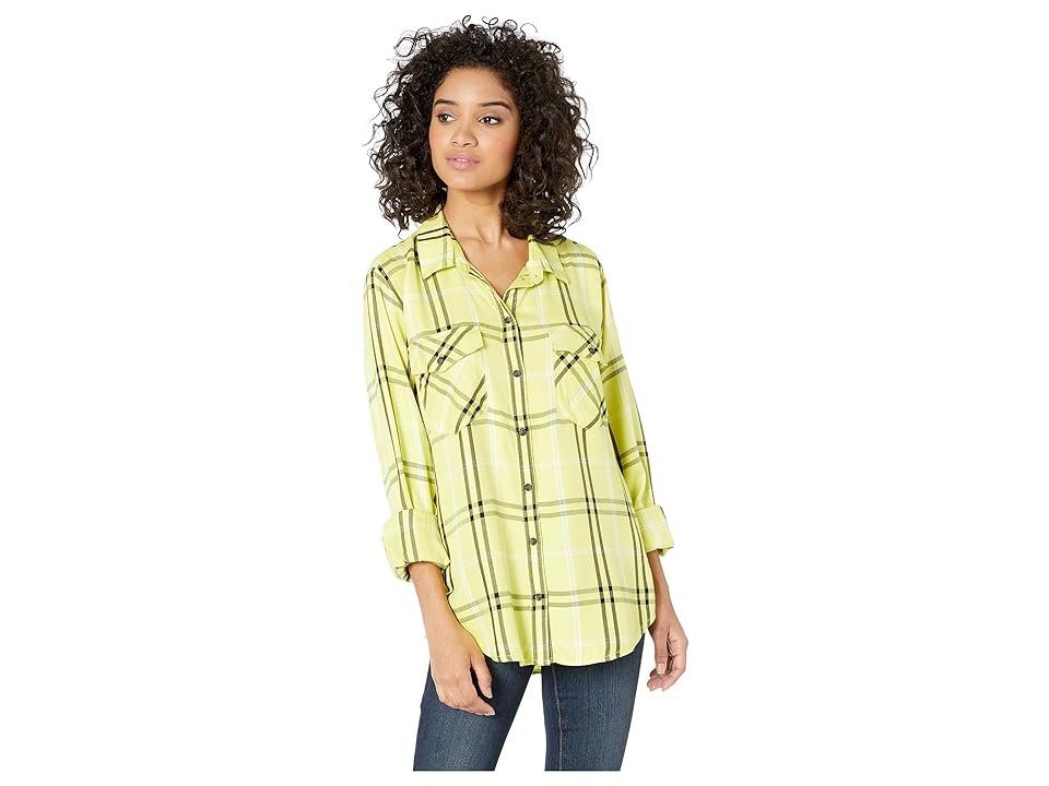

Sanctuary Boyfriend For Life Shirt (Cyber Plaid) Women's Clothing, Yellow