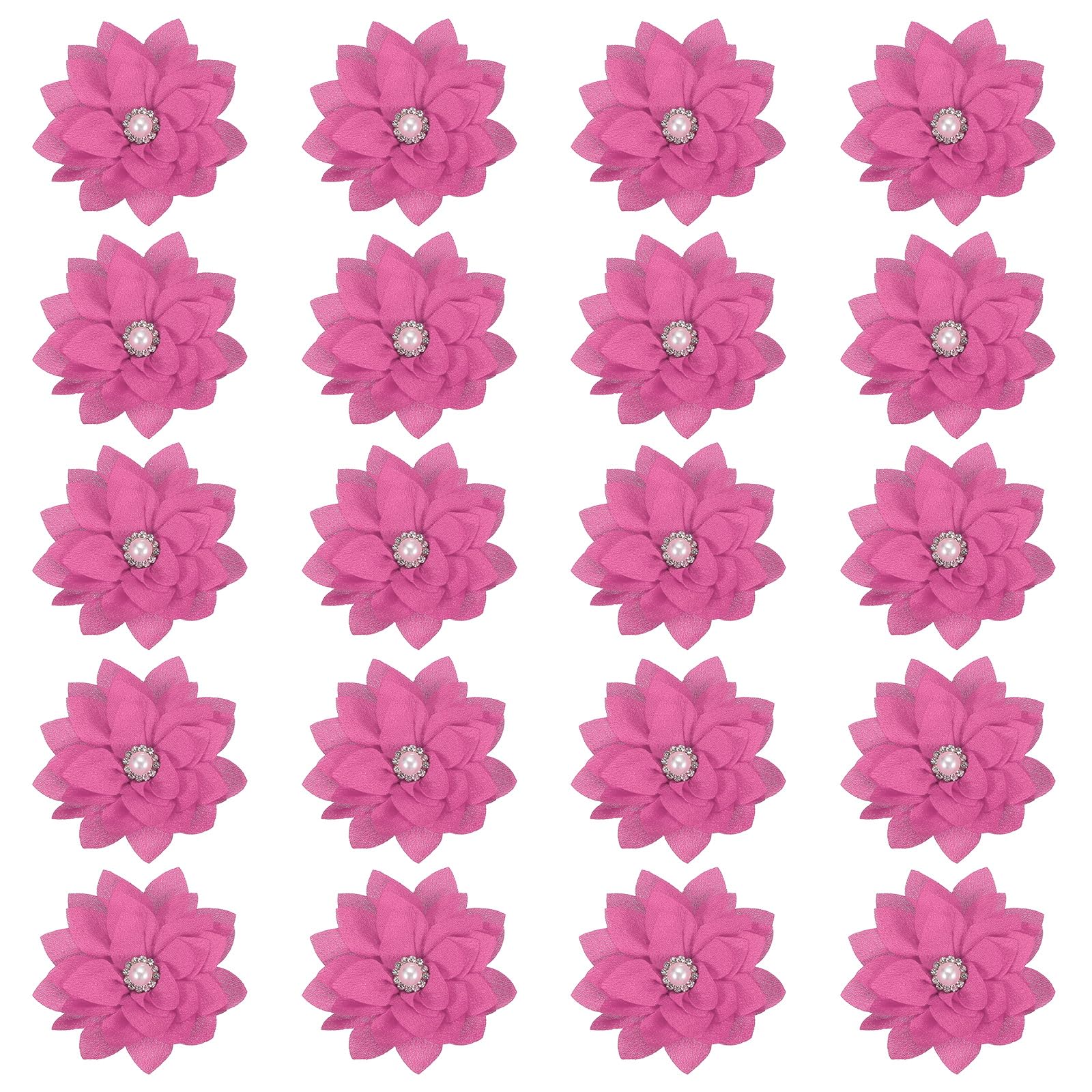 Flores de tela para broches y manualidades DIY con apliques de perlas para bodas