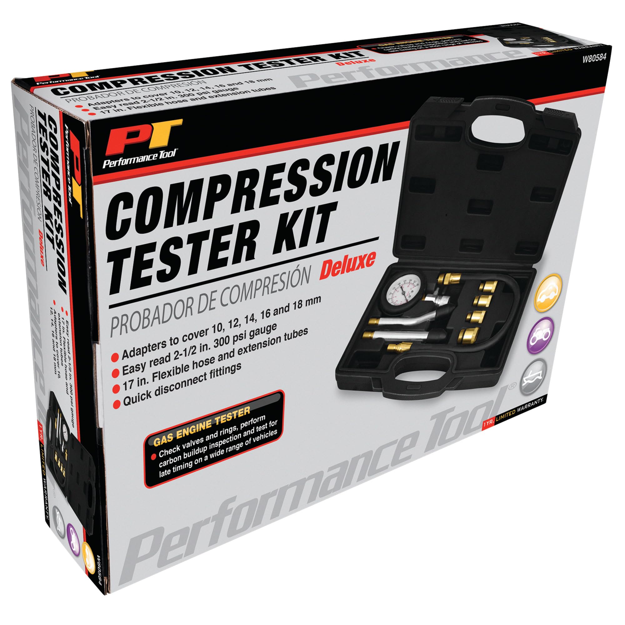 Amazon.com: Performance Tool W80584 Deluxe Compression Tester Kit