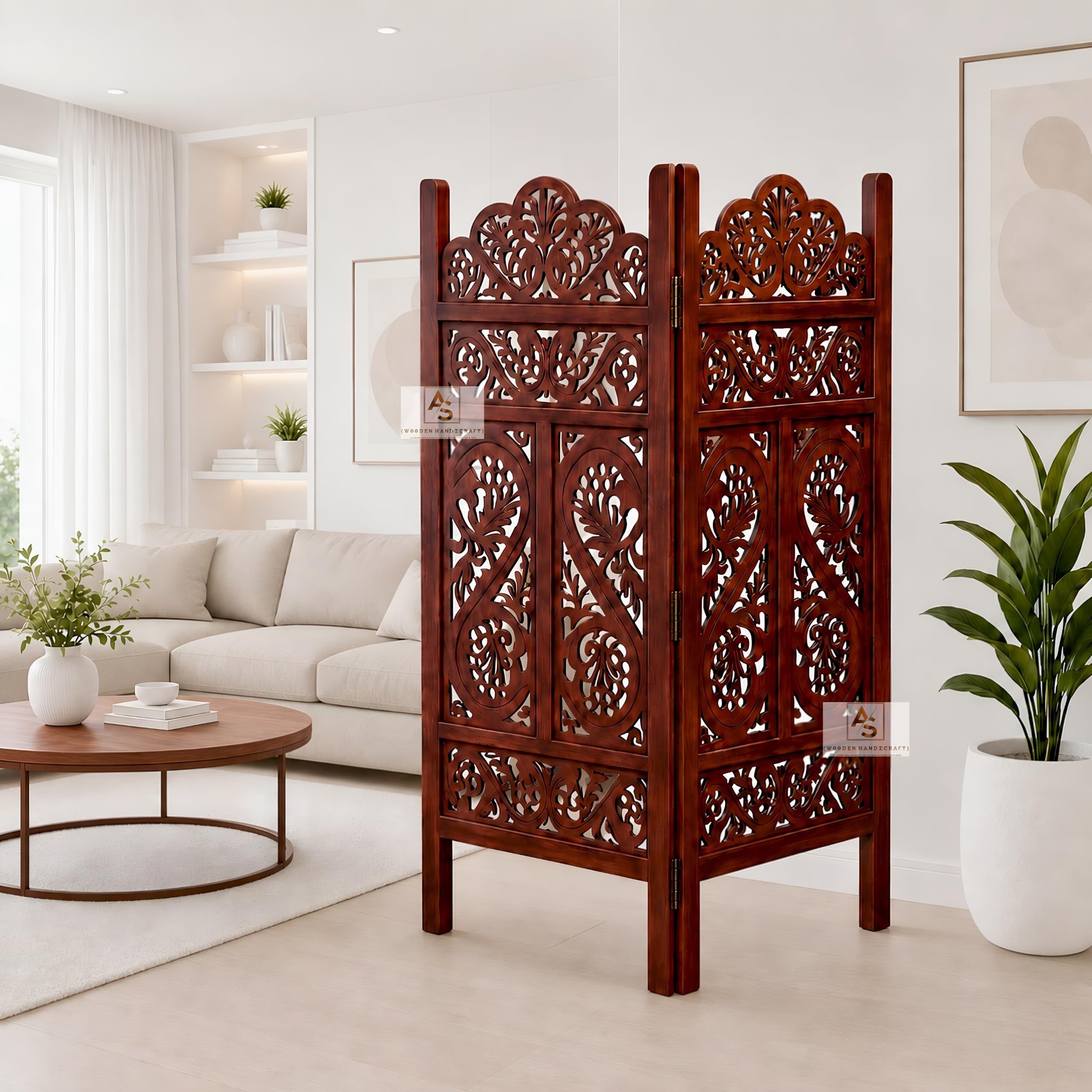 Partition for Living Room,Divider,Partition Wall Divider Screen Separator, Wall Panel Divider for Hall | Bedroom |Office | Puja Room | Restaurant S Design (4 Feet 2 Panel)-image-11