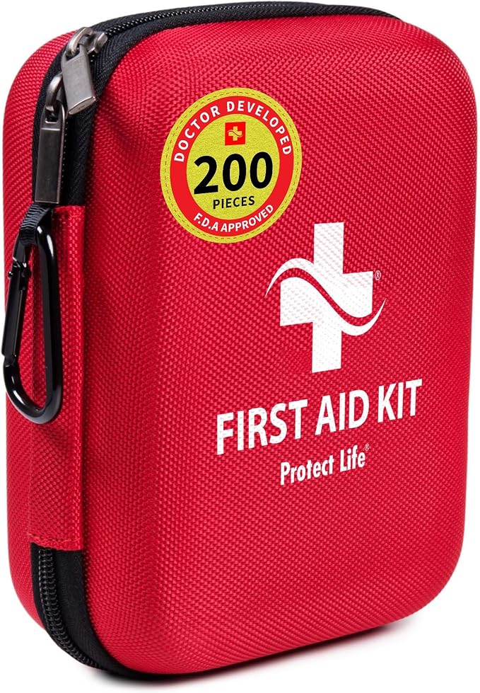 Protect Life Survival First Aid Kit for Home/Business, Camping Survival Kits | Mini Travel First Aid Kit | Camping Equipment | Small Kits for Car | Outdoor Emergency Survivals Pack - 250pcs