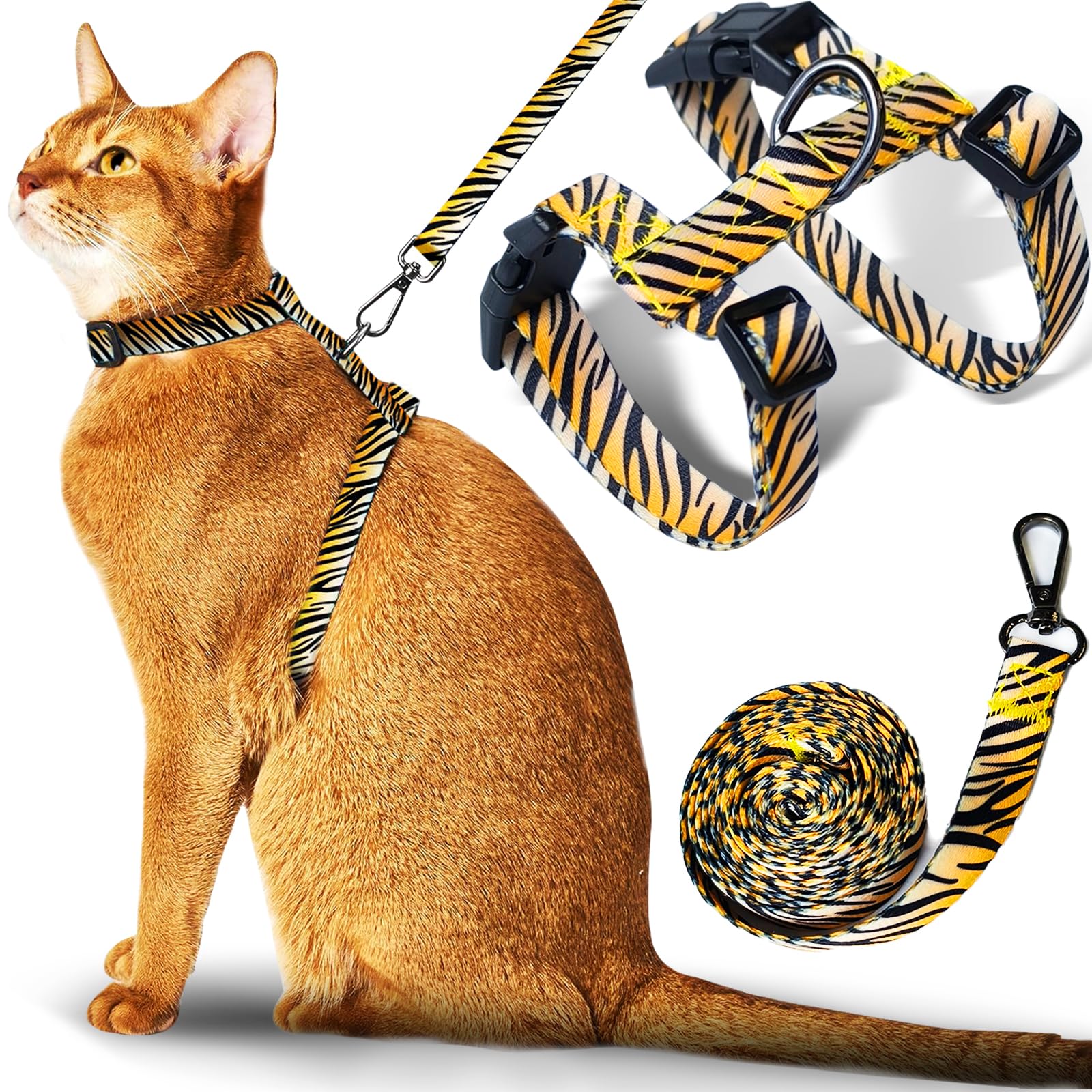 WaggyTech Cat Harness and Leash Escape Proof, Adjustable Soft Cat Leash ...